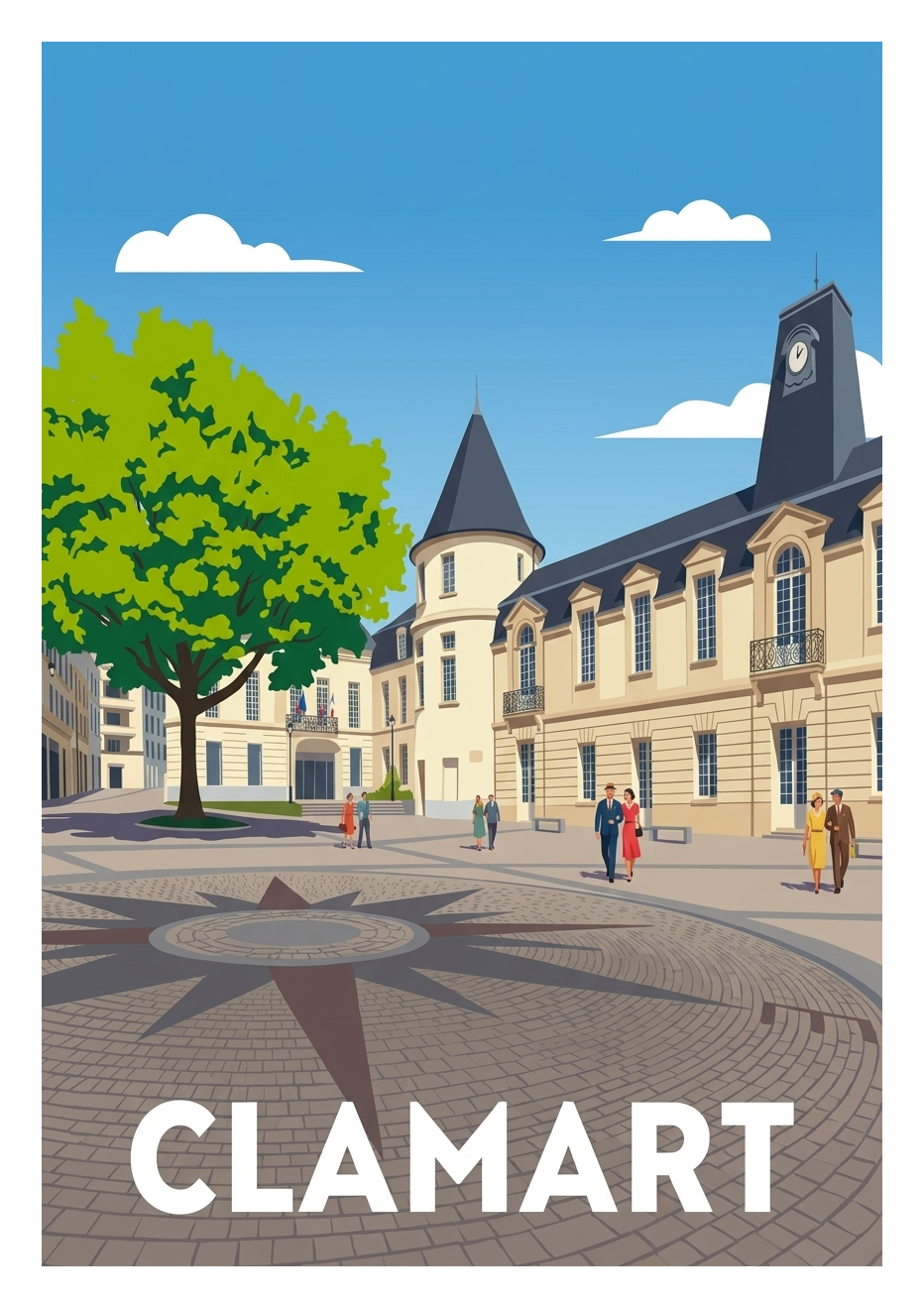 Poster souvenir de Clamart – image brute sans cadre