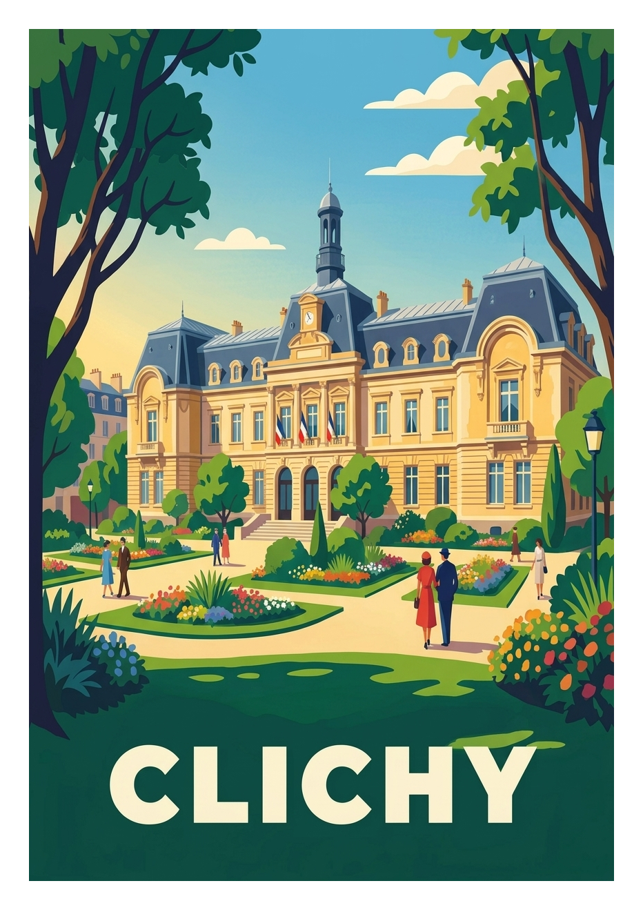 Poster souvenir de Clichy – image brute sans cadre
