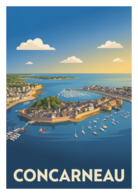 Poster souvenir de Concarneau – image brute sans cadre