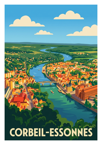 Poster souvenir de Corbeil-Essonnes – image brute sans cadre