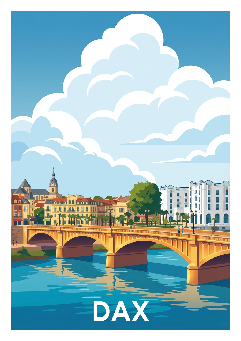 Poster souvenir de Dax – image brute sans cadre