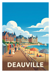 Poster souvenir de Deauville – image brute sans cadre