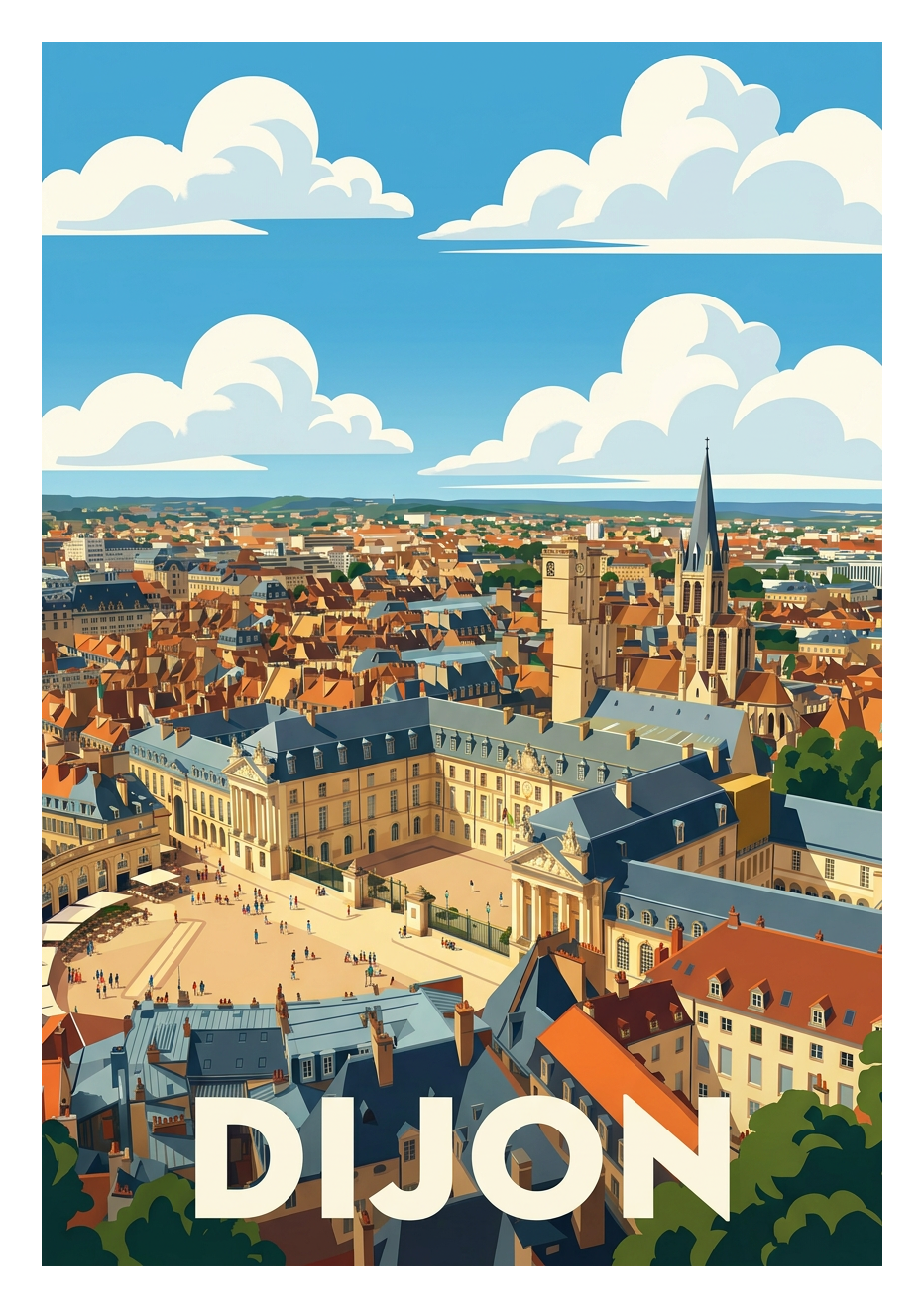 Poster souvenir de Dijon – image brute sans cadre