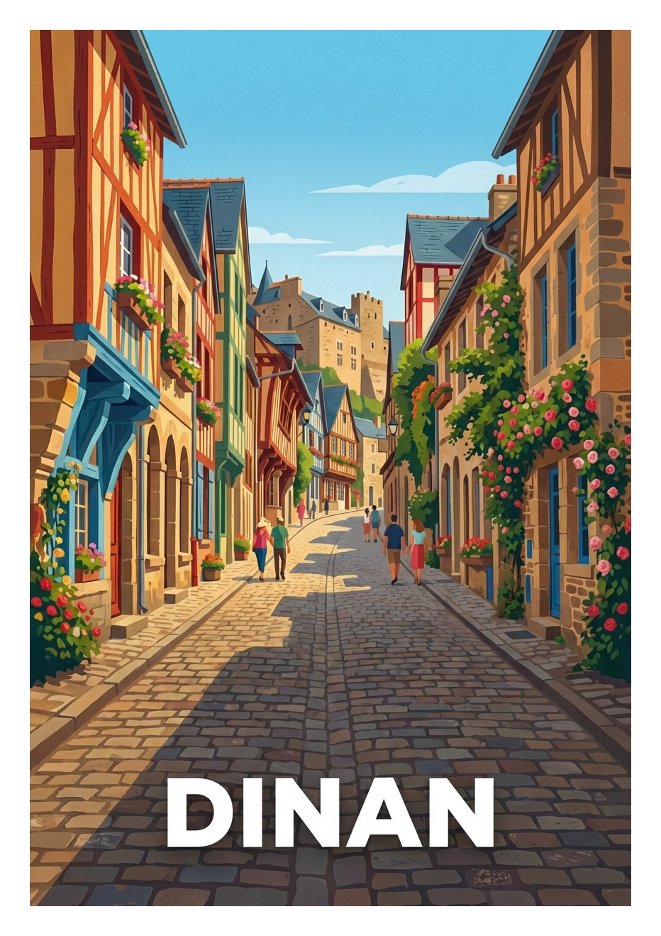 Poster souvenir de Dinan – image brute sans cadre