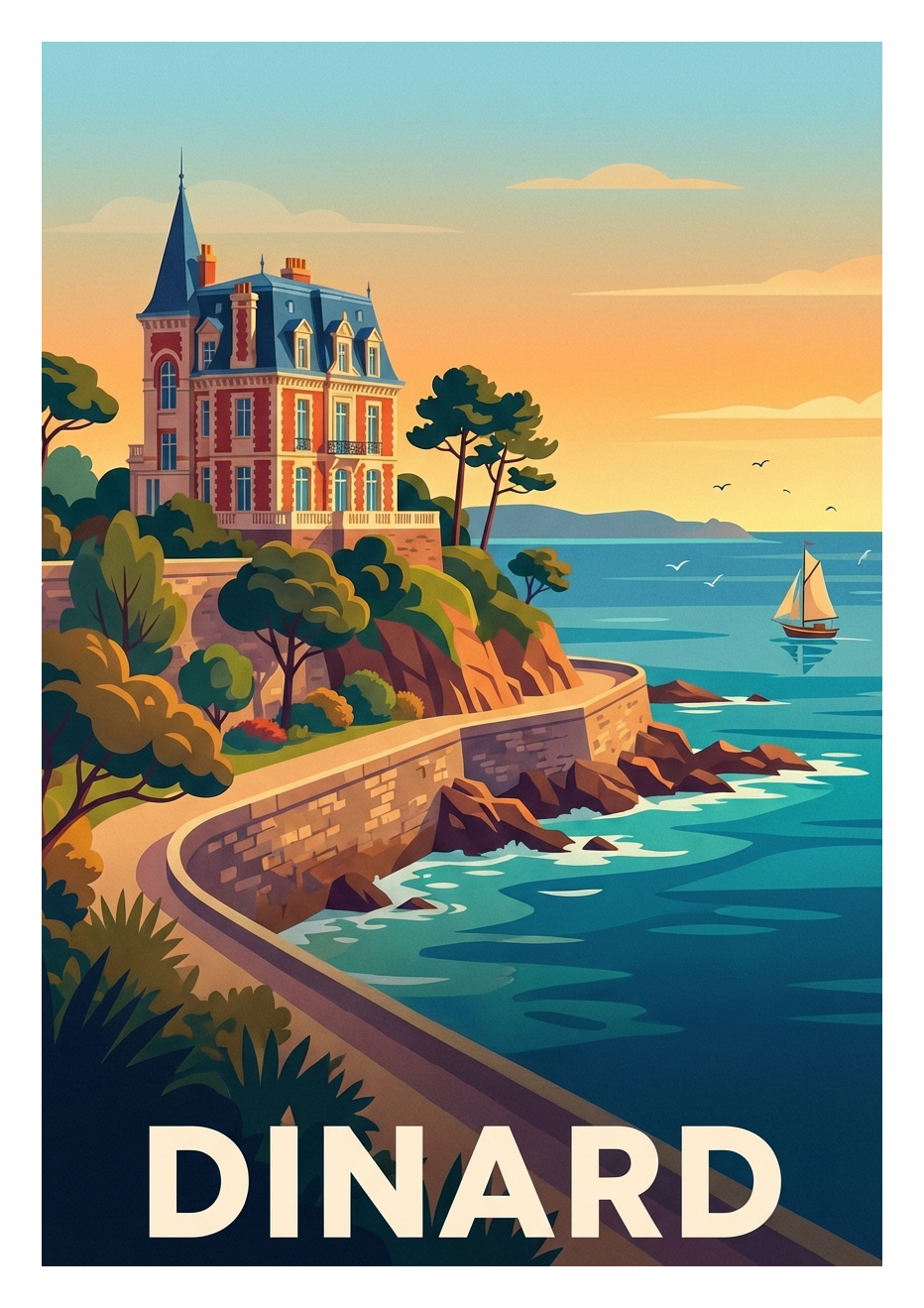 Poster souvenir de Dinard – image brute sans cadre