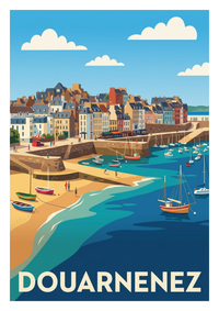 Poster souvenir de Douarnenez – image brute sans cadre