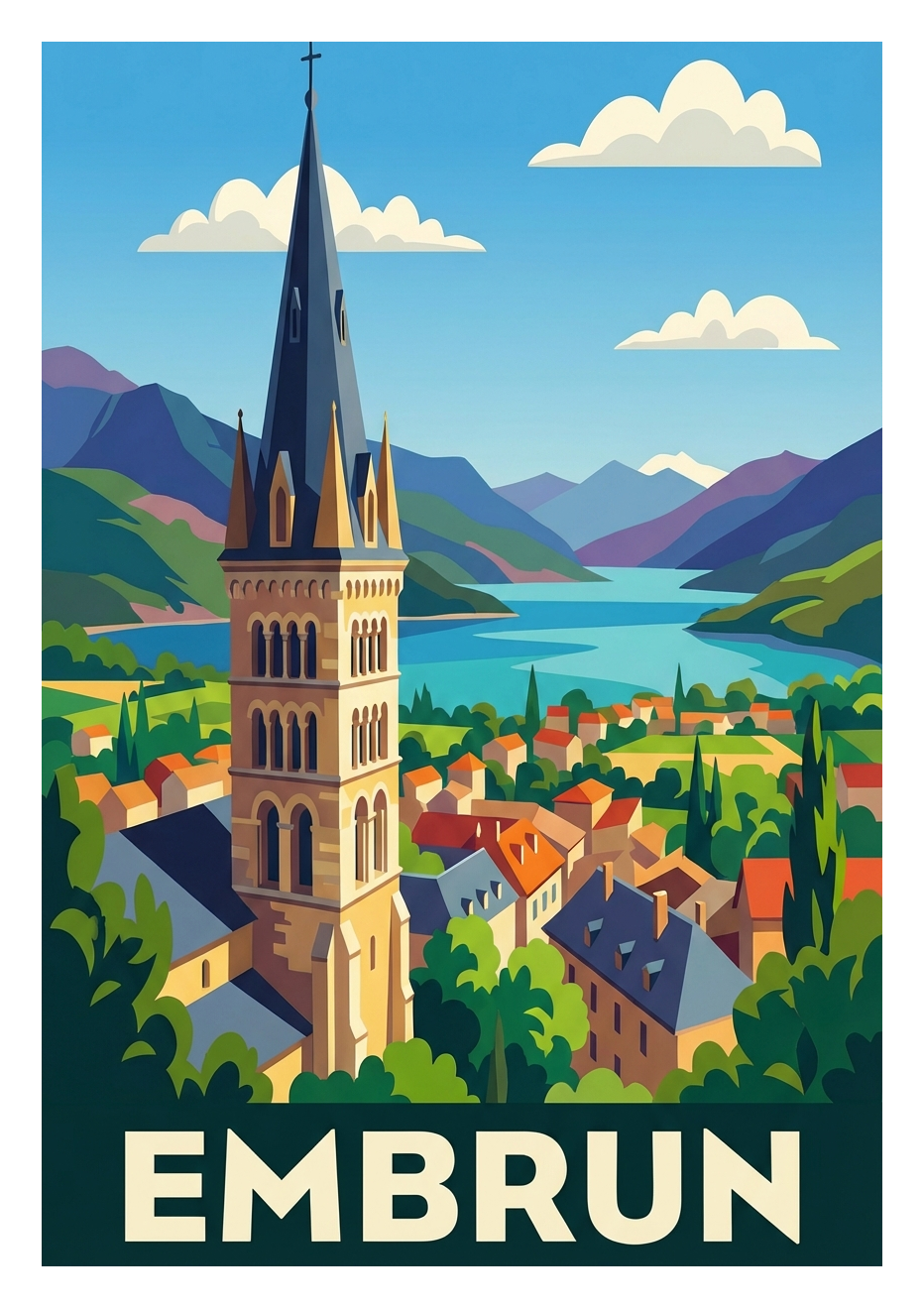 Poster souvenir de Embrun – image brute sans cadre