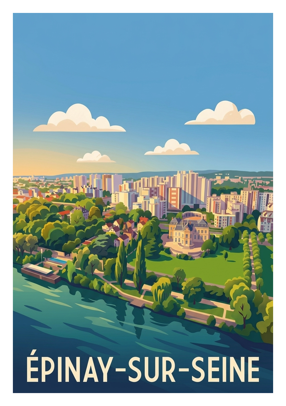 Poster souvenir de Épinay-sur-Seine – image brute sans cadre