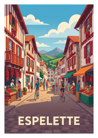 Poster souvenir de Espelette – image brute sans cadre