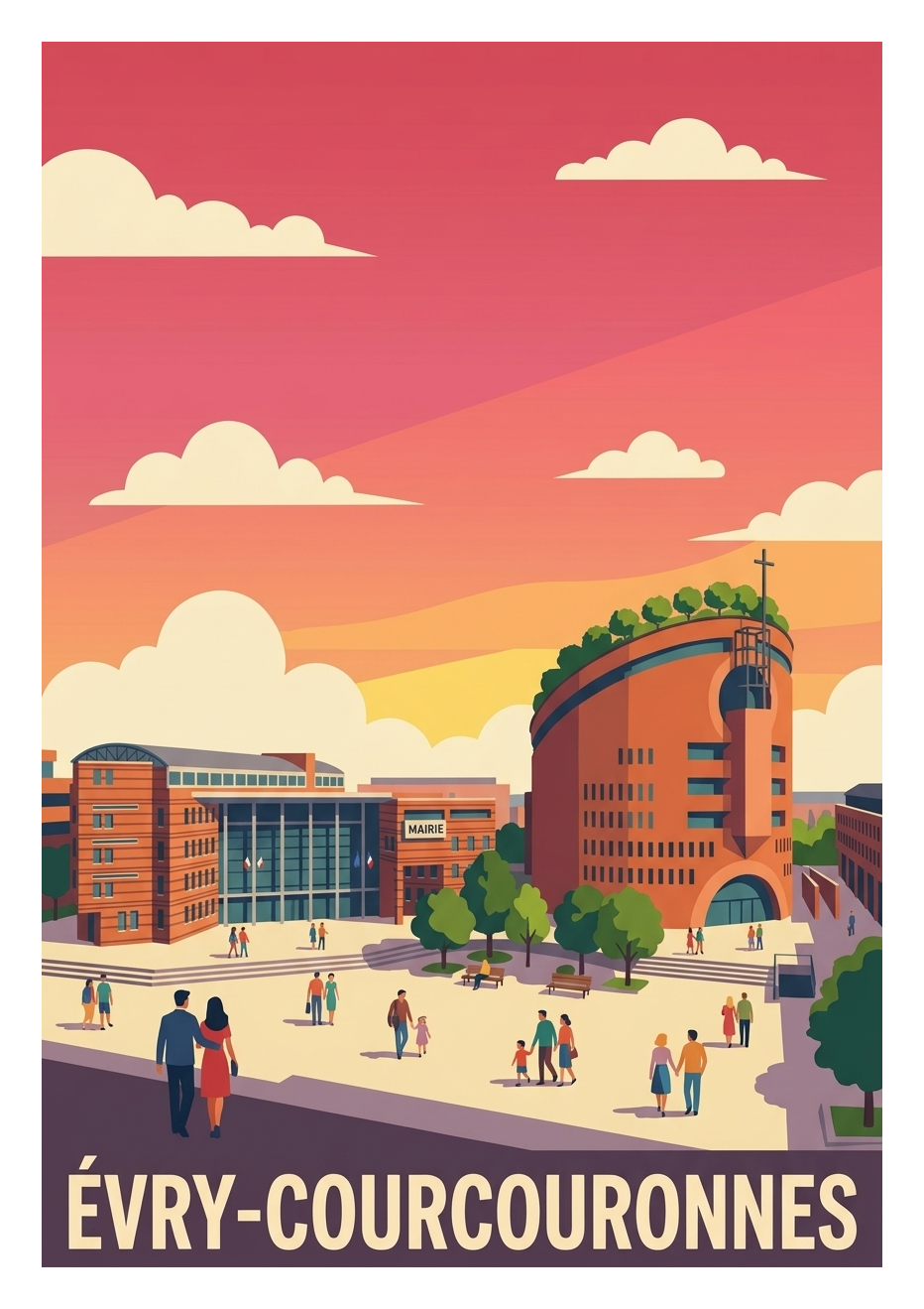 Poster souvenir de Évry-Courcouronnes – image brute sans cadre