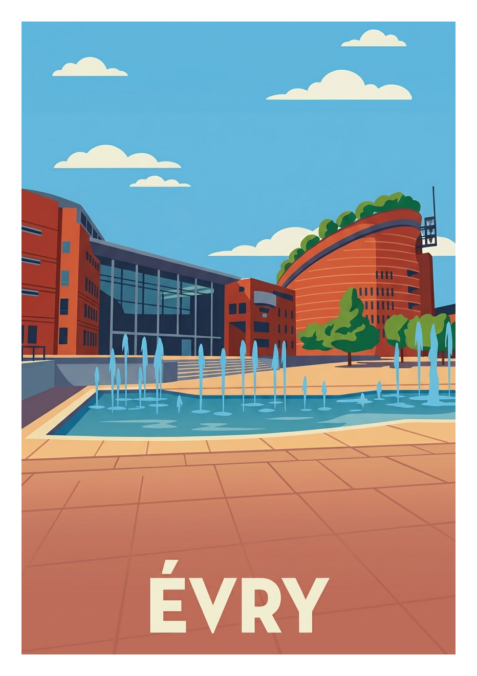 Poster souvenir de Évry – image brute sans cadre