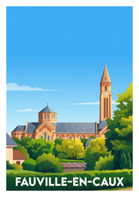 Poster souvenir de Fauville-en-Caux – image brute sans cadre