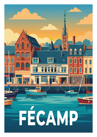 Poster souvenir de Fécamp – image brute sans cadre