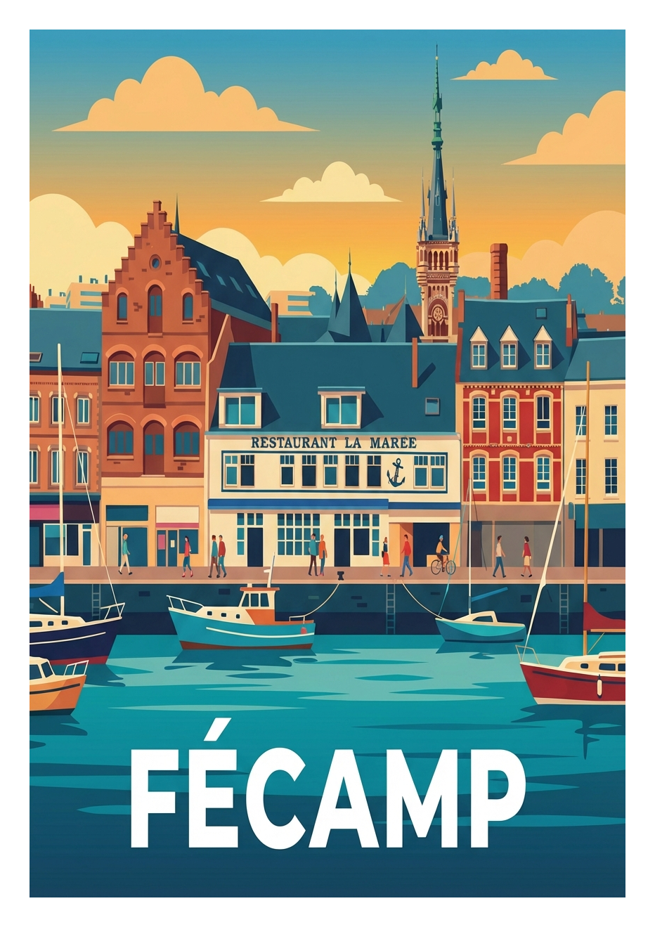 Poster souvenir de Fécamp – image brute sans cadre