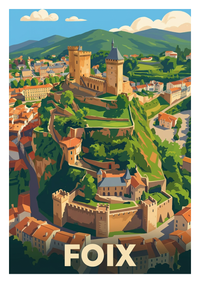 Poster souvenir de Foix – image brute sans cadre