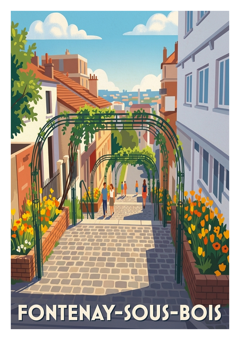 Poster souvenir de Fontenay-sous-Bois – image brute sans cadre