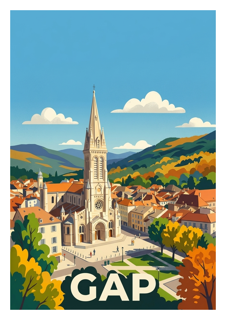 Poster souvenir de Gap – image brute sans cadre