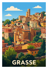 Poster souvenir de Grasse – image brute sans cadre