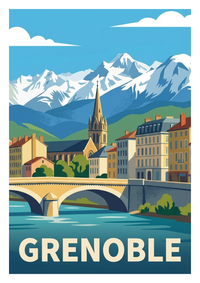Poster souvenir de Grenoble – image brute sans cadre