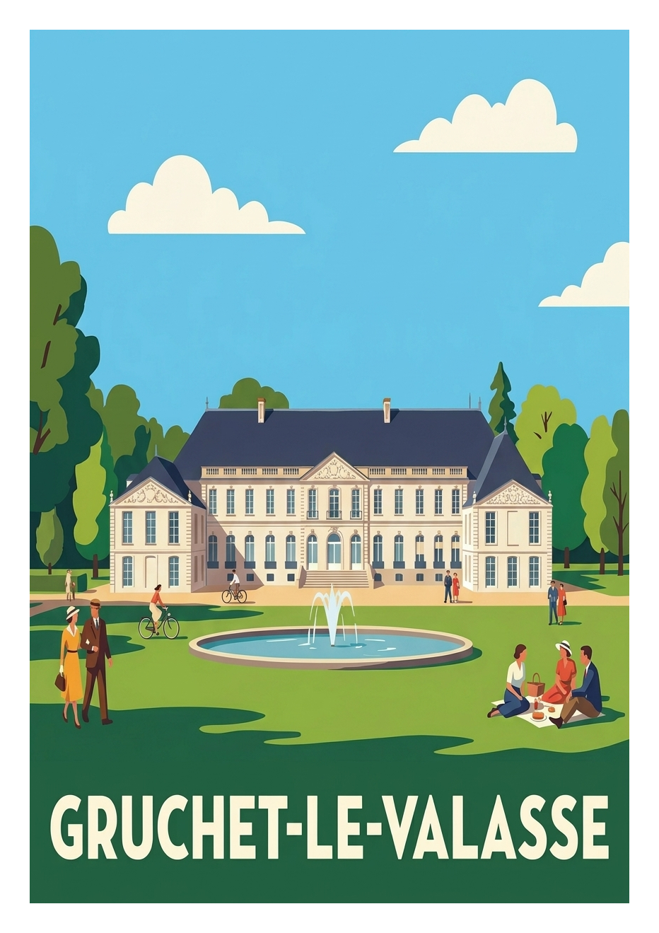 Poster souvenir de Gruchet-le-Valasse – image brute sans cadre