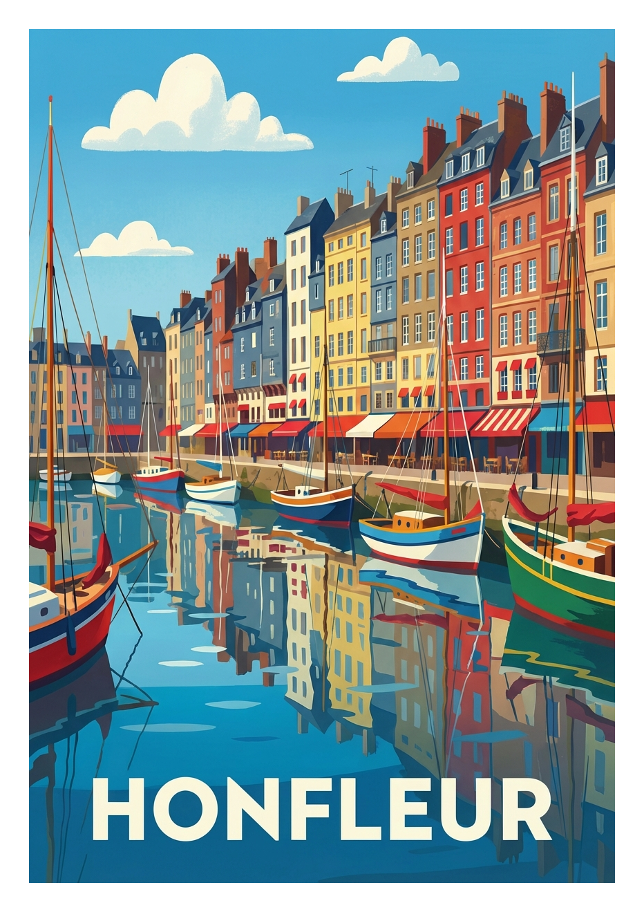 Poster souvenir de Honfleur – image brute sans cadre