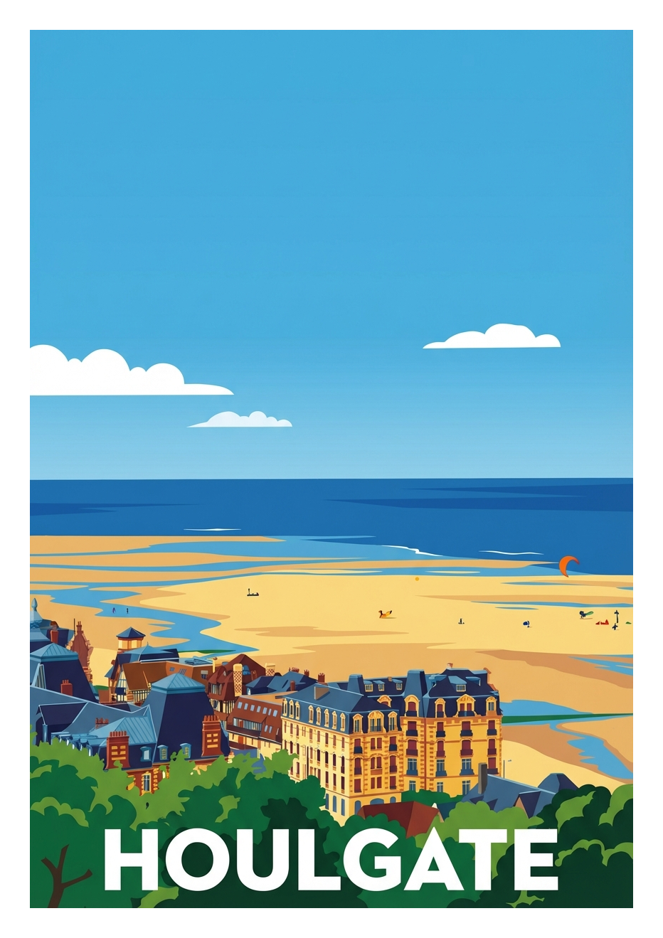 Poster souvenir de Houlgate – image brute sans cadre