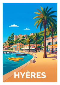 Poster souvenir de Hyères – image brute sans cadre