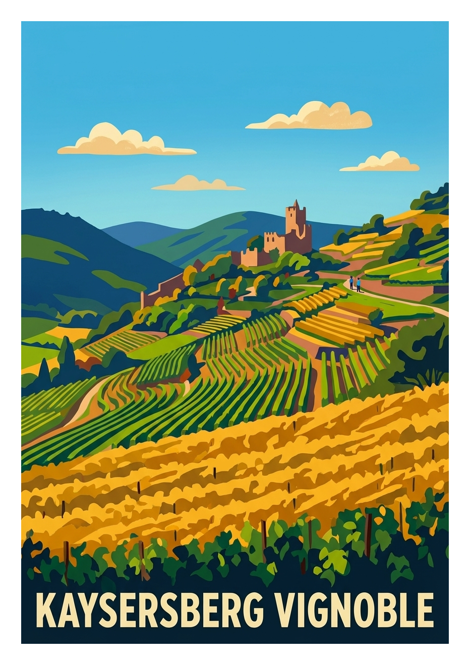 Poster souvenir de Kaysersberg Vignoble – image brute sans cadre