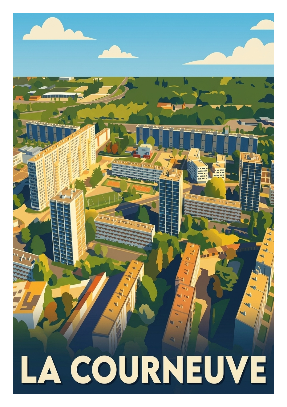 Poster souvenir de La Courneuve – image brute sans cadre