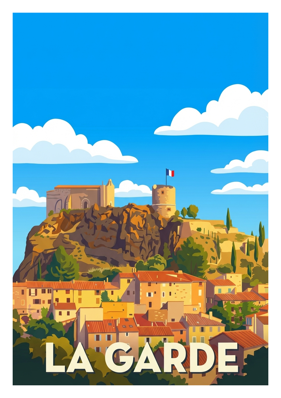 Poster souvenir de La Garde – image brute sans cadre