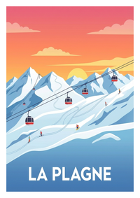 Poster souvenir de La Plagne – image brute sans cadre