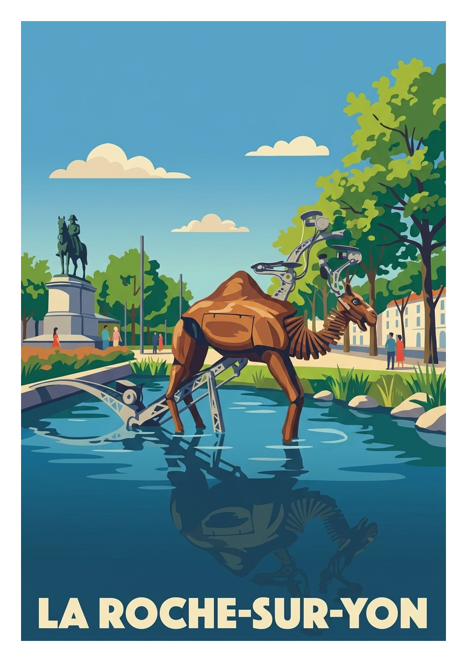 Poster souvenir de La Roche-sur-Yon – image brute sans cadre