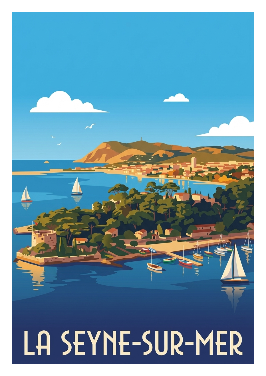 Poster souvenir de La Seyne-sur-Mer – image brute sans cadre