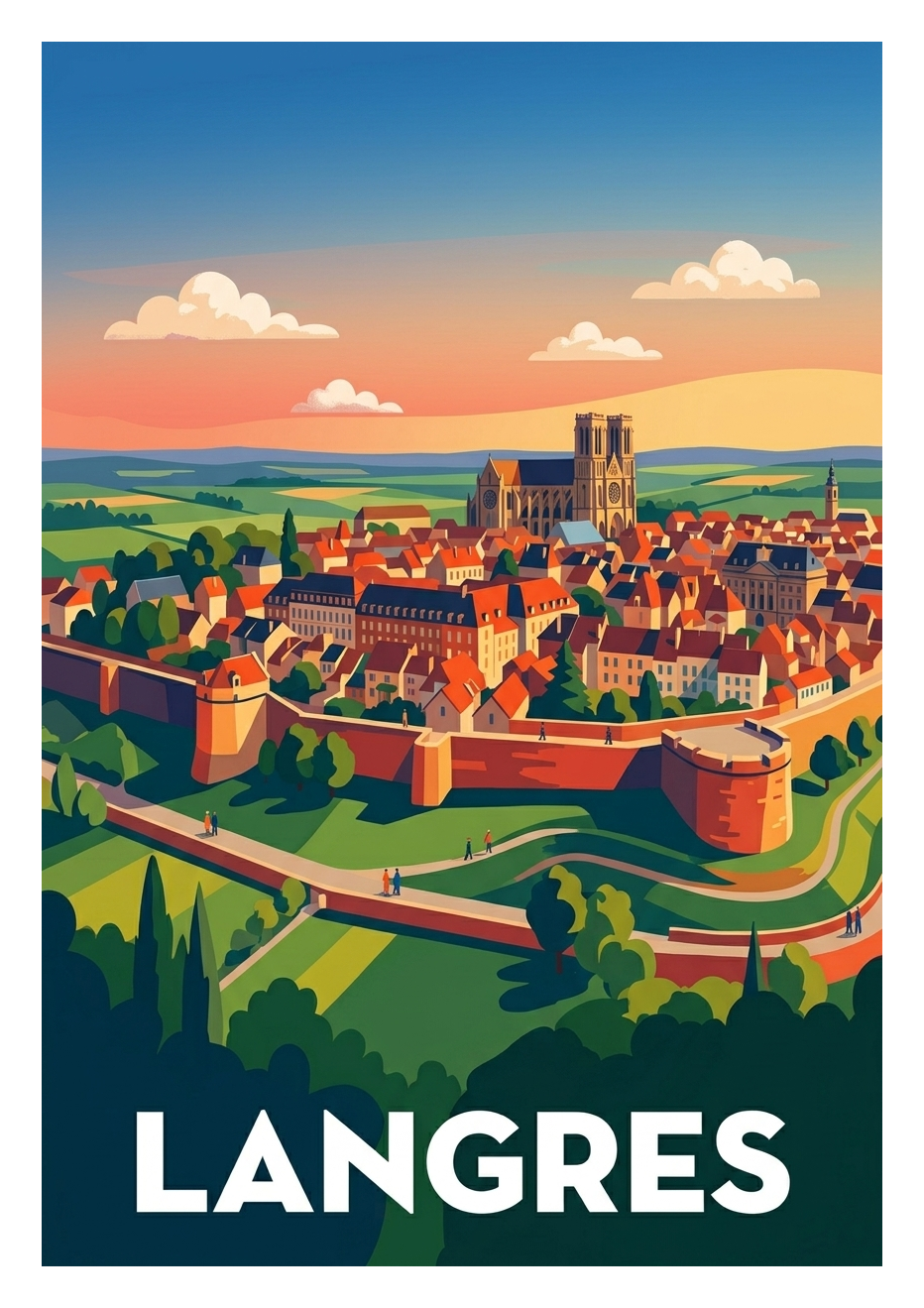 Poster souvenir de Langres – image brute sans cadre