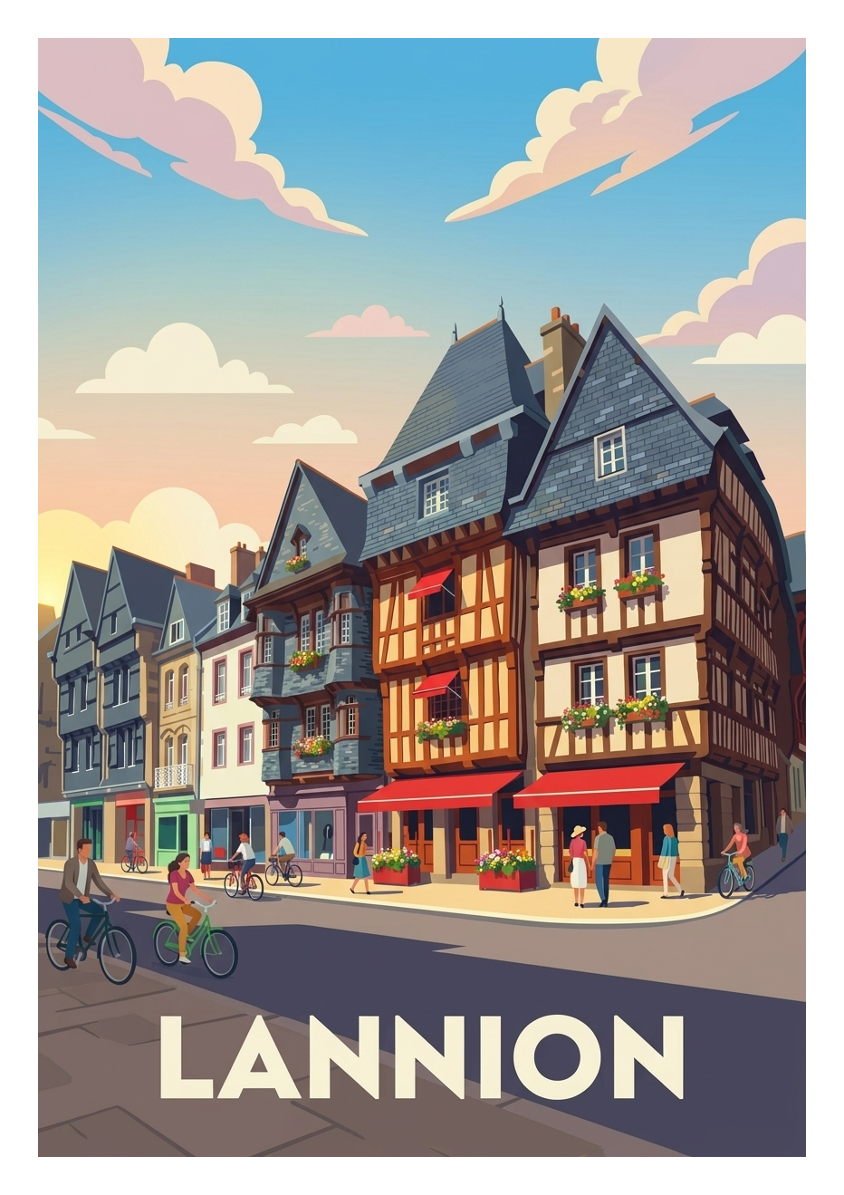 Poster souvenir de Lannion – image brute sans cadre