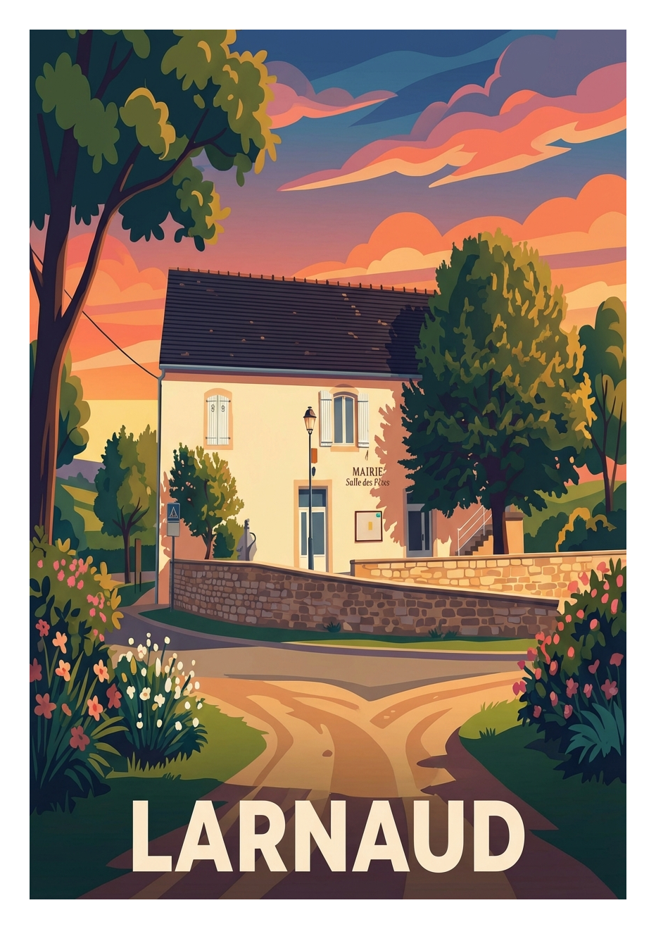 Poster souvenir de Larnaud – image brute sans cadre