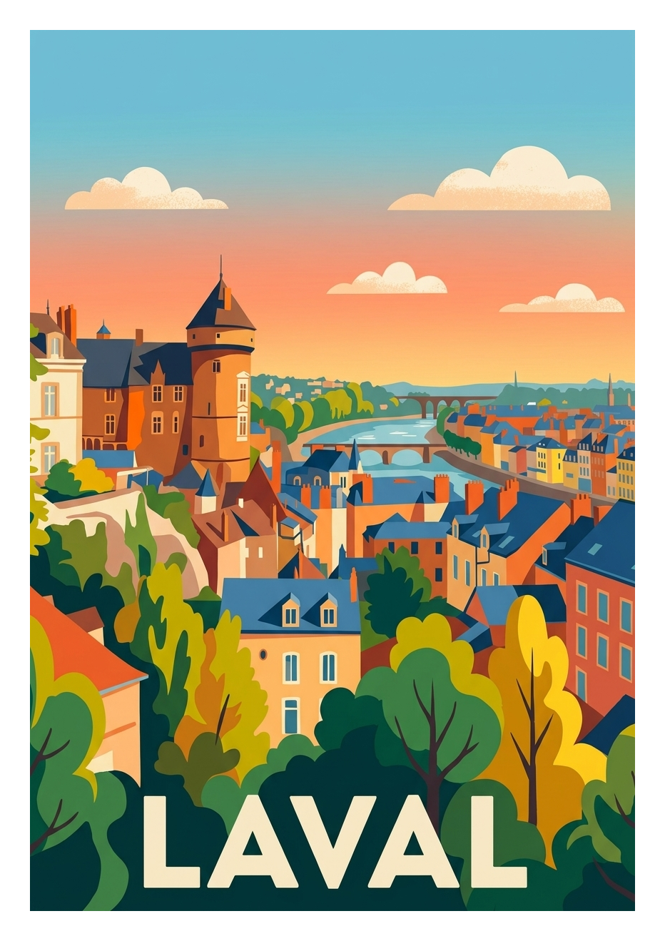 Poster souvenir de Laval – image brute sans cadre