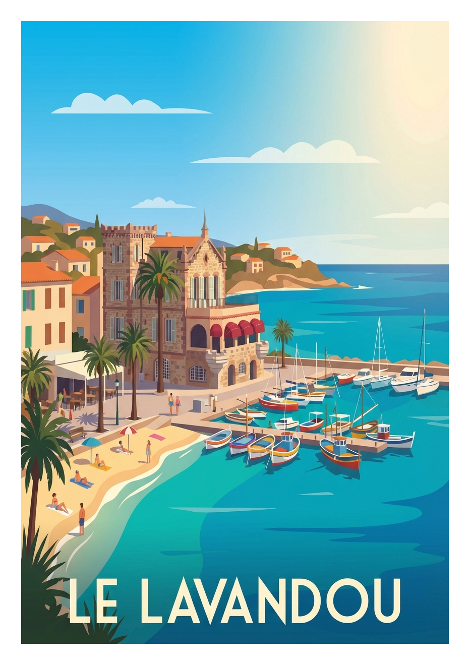 Poster souvenir de Le Lavandou – image brute sans cadre