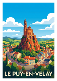 Poster souvenir de Le Puy-en-Velay – image brute sans cadre