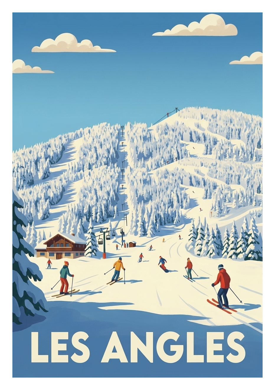 Poster souvenir de Les Angles – image brute sans cadre
