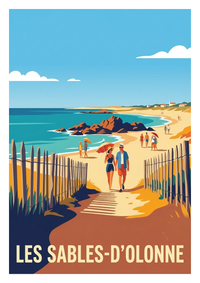Poster souvenir de Les Sables-d'Olonne – image brute sans cadre