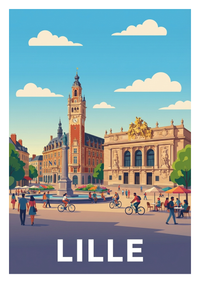 Poster souvenir de Lille – image brute sans cadre