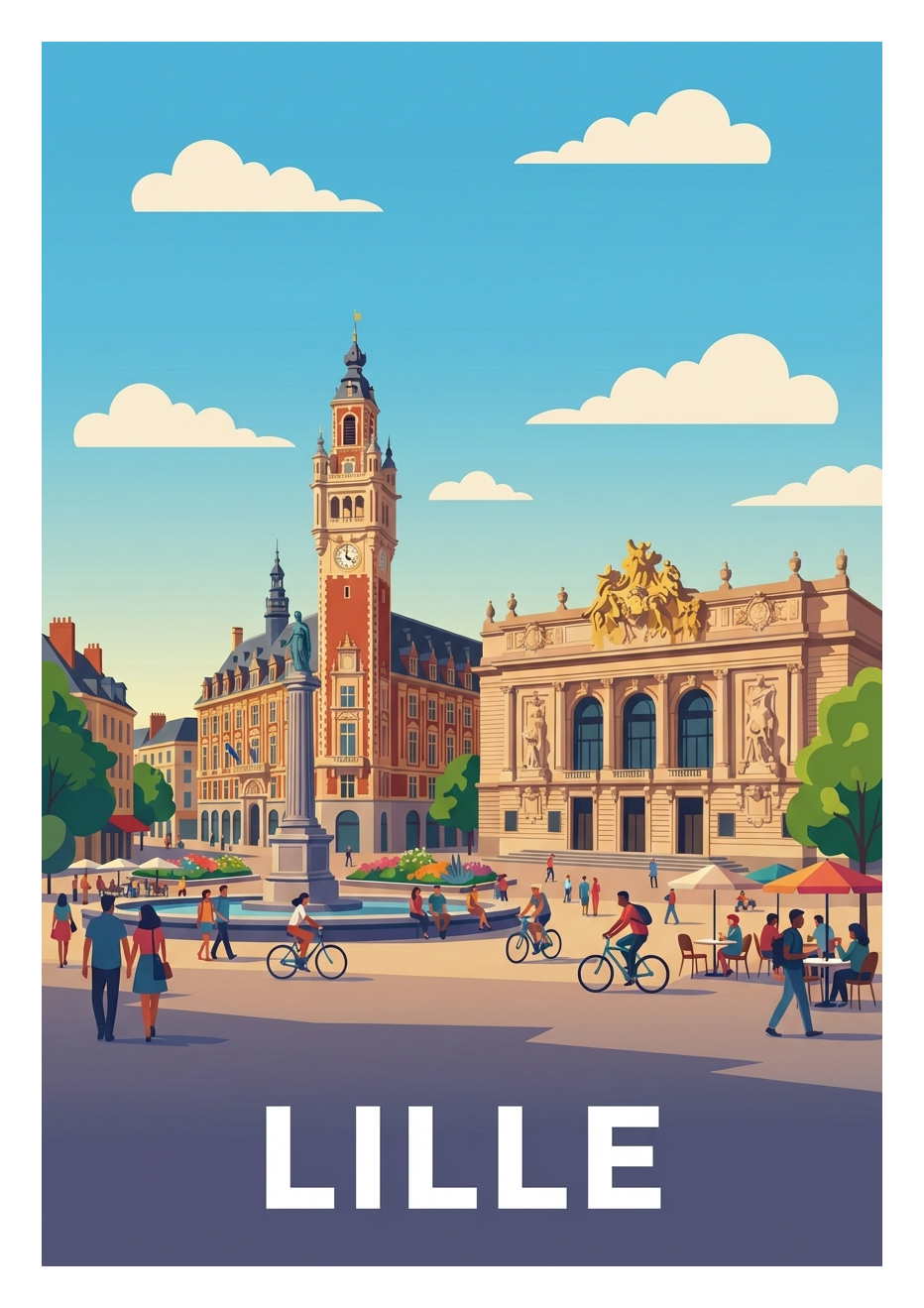 Poster souvenir de Lille – image brute sans cadre
