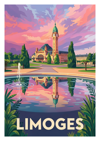 Poster souvenir de Limoges – image brute sans cadre