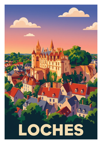 Poster souvenir de Loches – image brute sans cadre