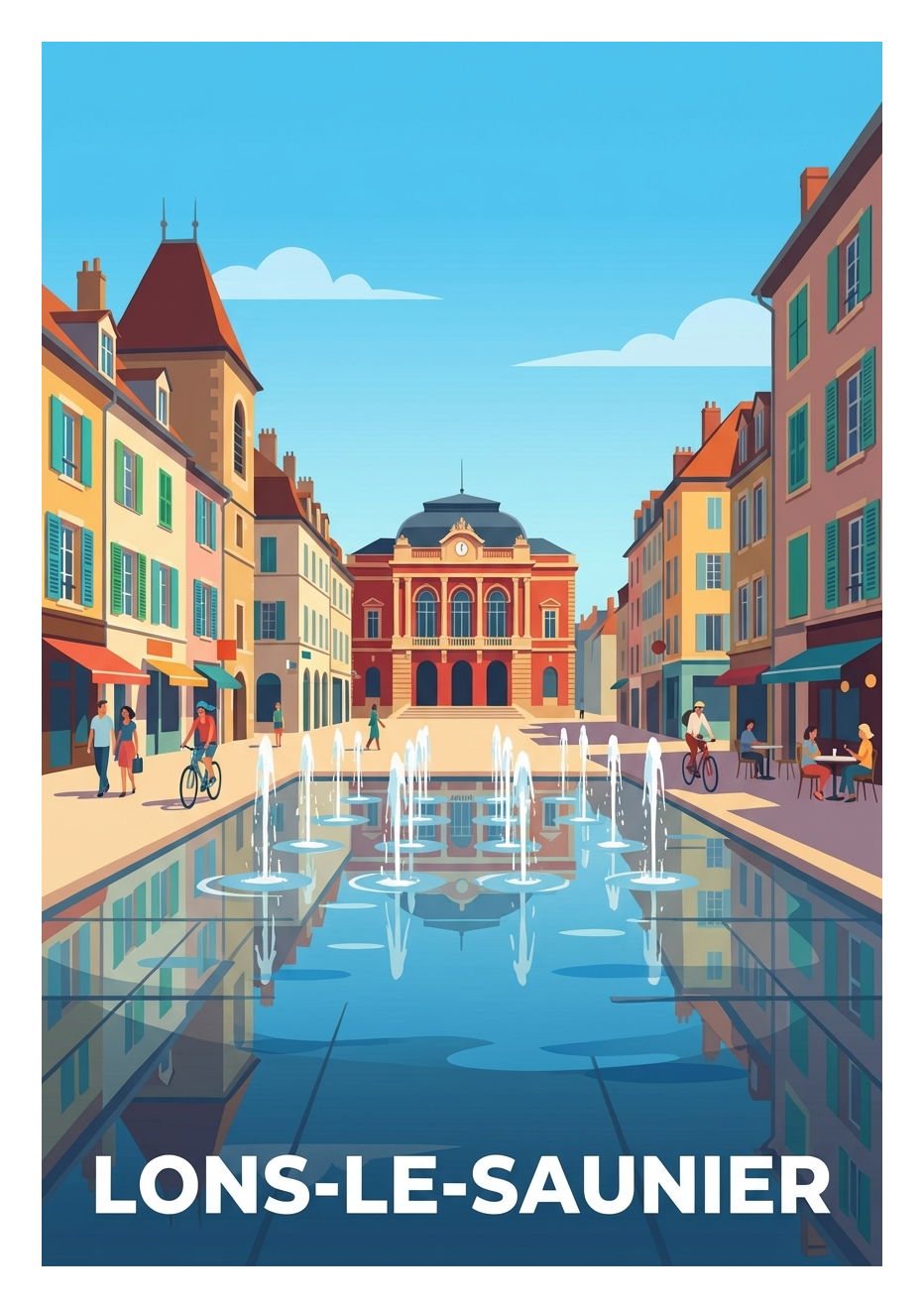 Poster souvenir de Lons-le-Saunier – image brute sans cadre