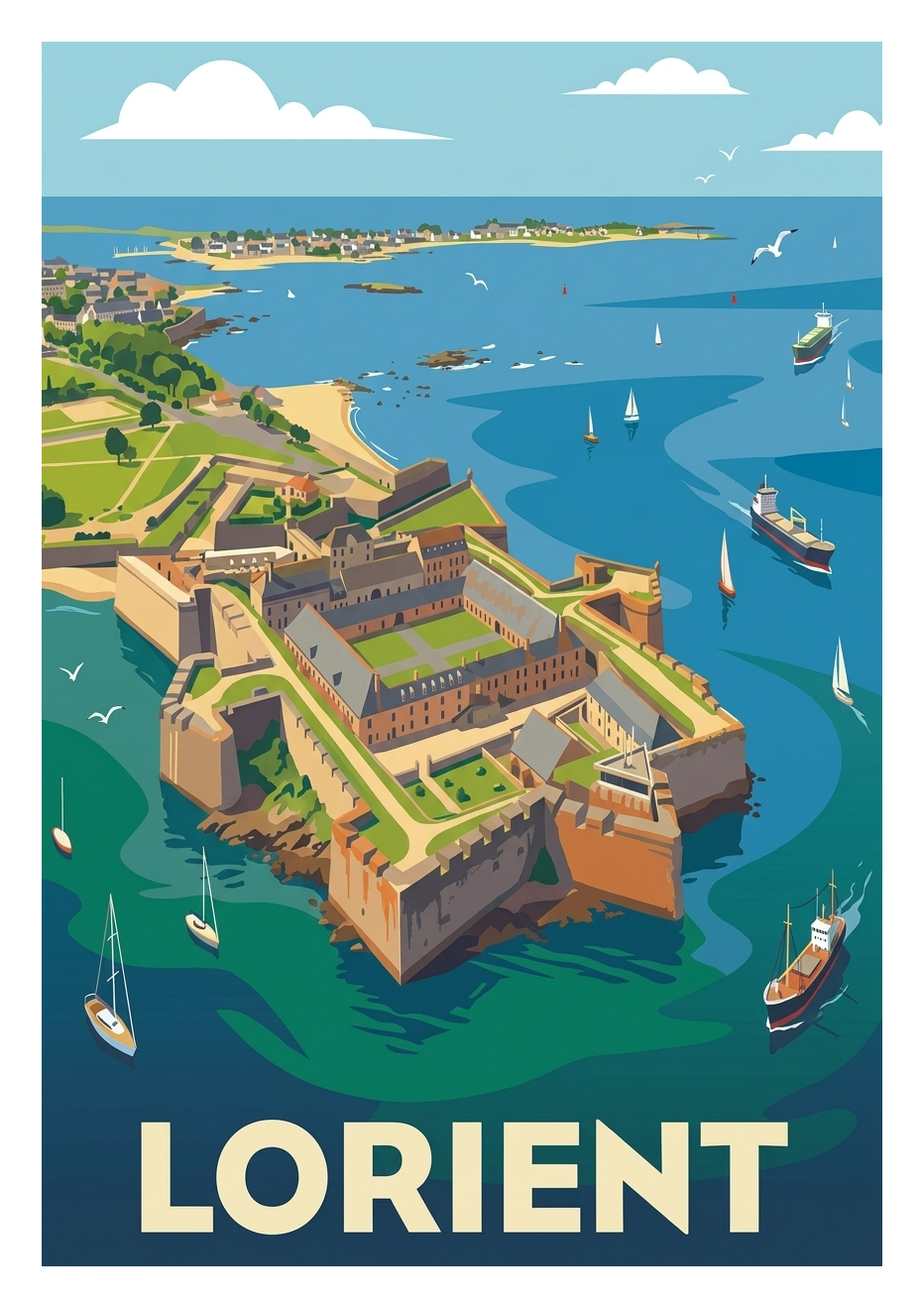 Poster souvenir de Lorient – image brute sans cadre