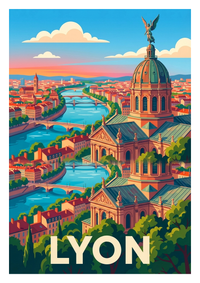 Poster souvenir de Lyon – image brute sans cadre