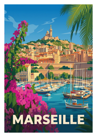 Poster souvenir de Marseille – image brute sans cadre