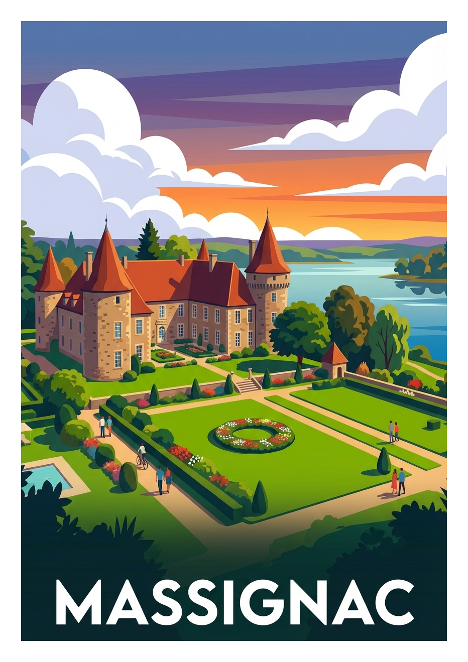 Poster souvenir de Massignac – image brute sans cadre